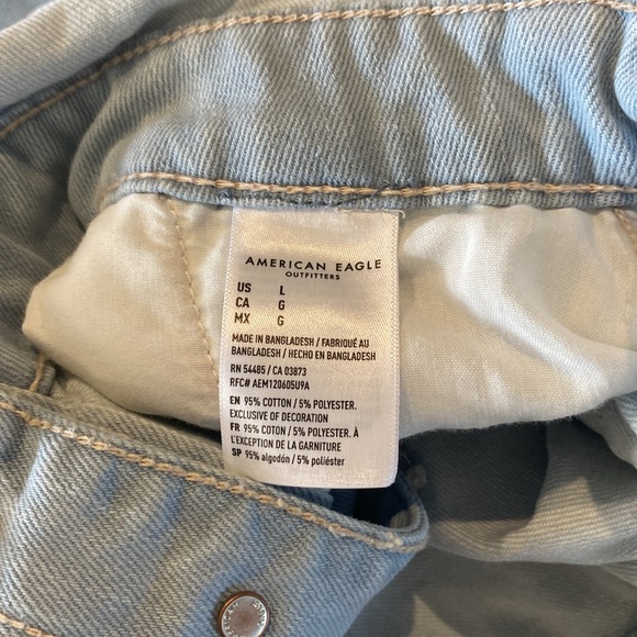 American Eagle Denim Dress Light Wash Button Down Jean Y2K 00s‎ 90s Large - Picture 3 of 6